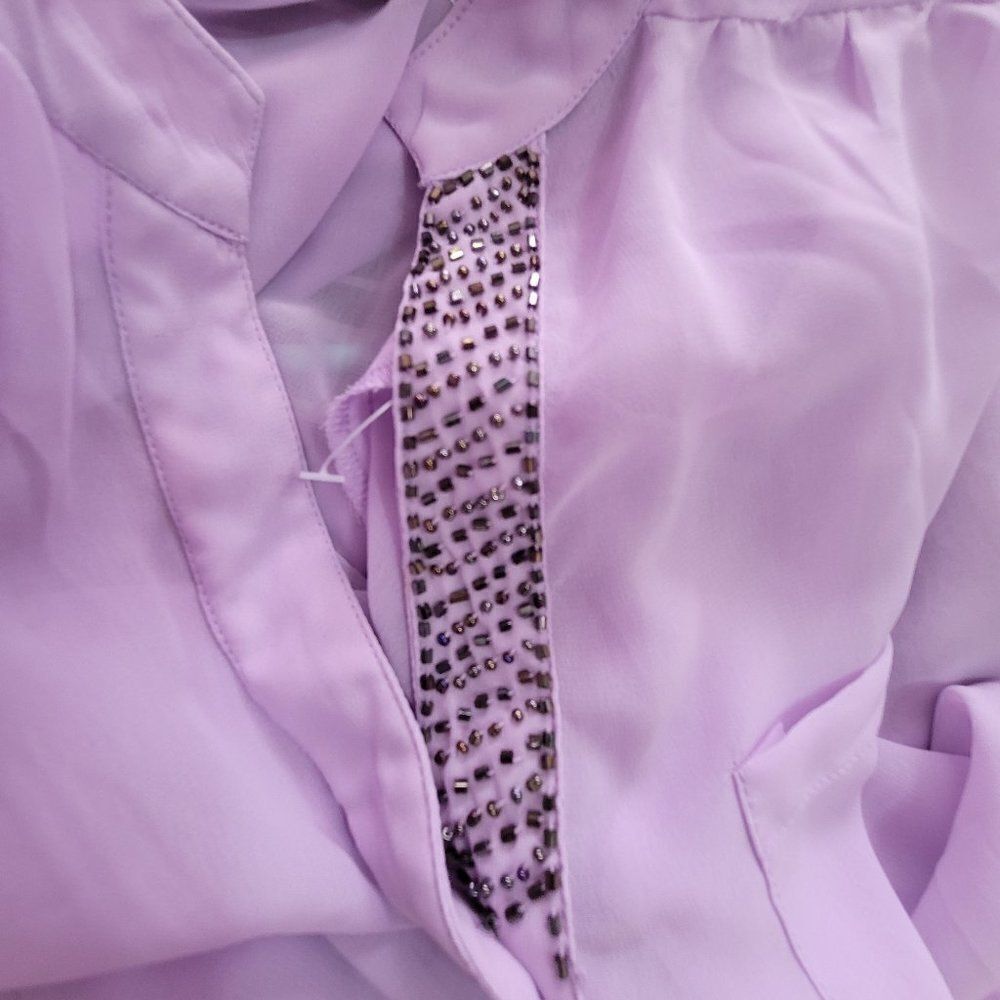 1008 MEDIUM TRUTH NYC Purple Studs blouse NWT